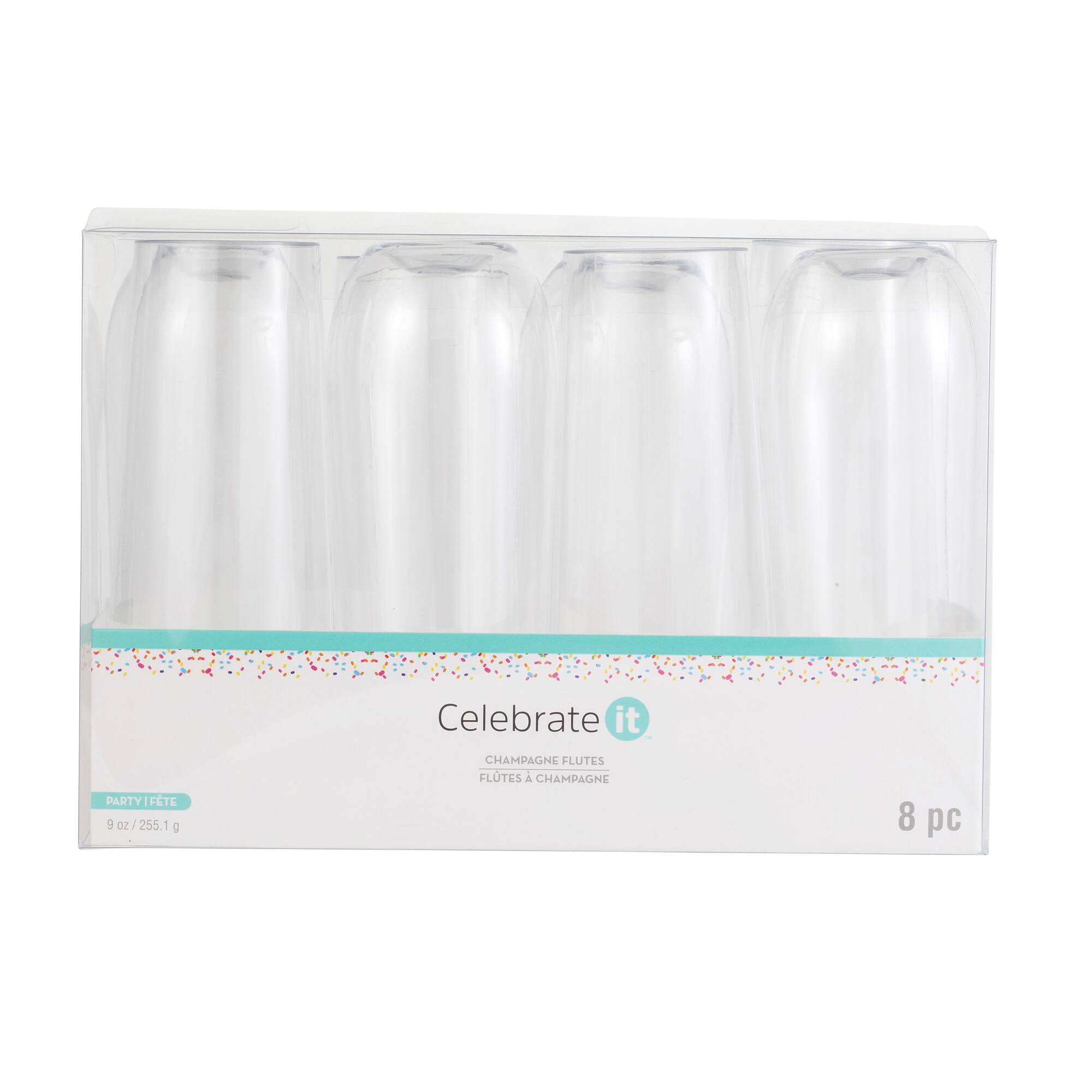 9oz. Clear Plastic Stemless Champagne Flutes by Celebrate It™, 8ct.